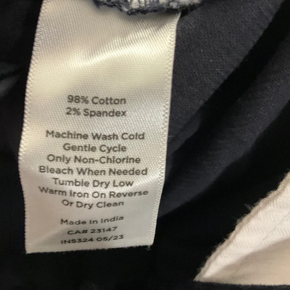 Talbots Dark Blue‎ Corduroy Cropped 5-Pocket Chinos 22W